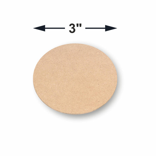 MDF ROUND COASTER 3 INCHES DIA (3.3mm)- 1 Pc