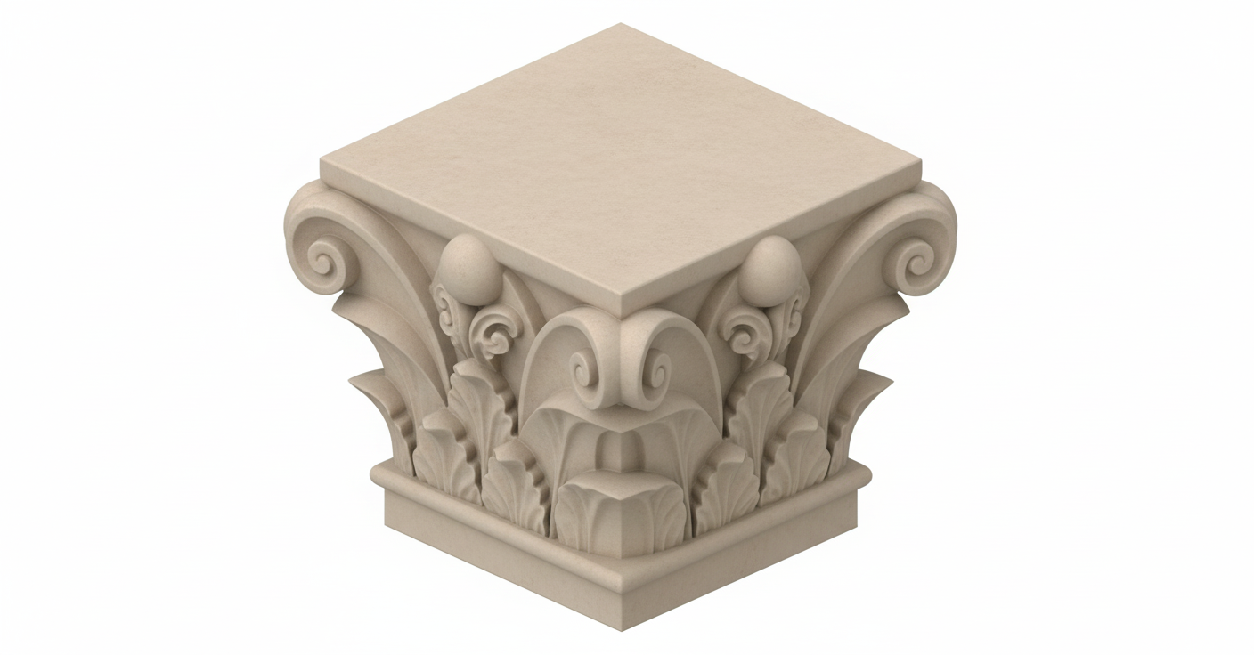 corinthian column capital 3d model, stl file download. pillar top capital