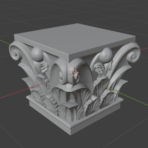 corinthian column capital 3d model, stl file download. pillar top capital