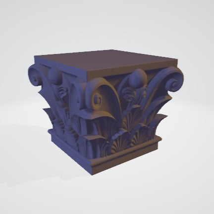 corinthian column capital 3d model, stl file download. pillar top capital